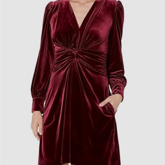 Vince Camuto Elegant Velvet Dress in Deep Burgundy Event Holiday Party Sz 12 - Picture 1 of 9